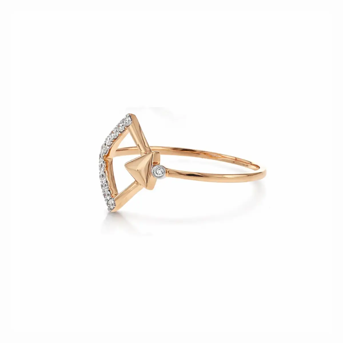 0.09 CT NATURAL DIAMOND WOMENS RING 18K GOLD
